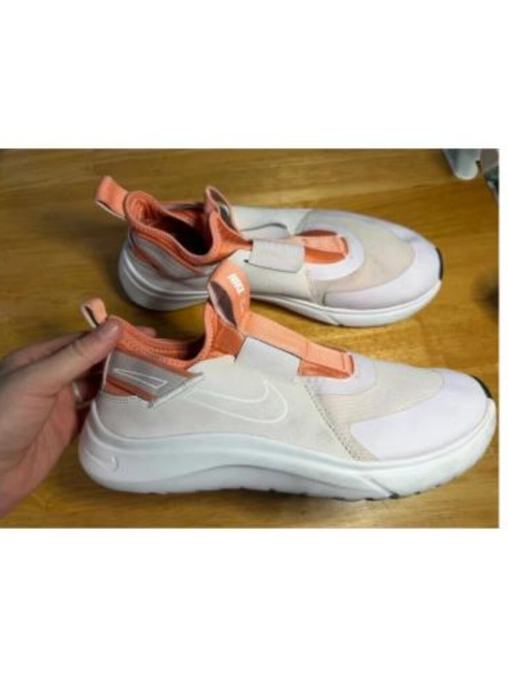 Nike Flex Plus Slip-On Sneakers Coral/White Big Kids Size 7Y